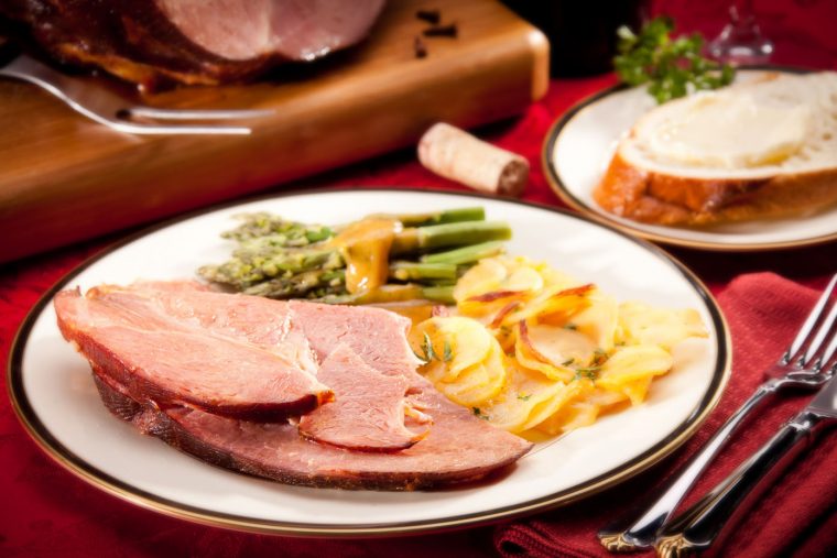 Traditional Sliced Honey Glazed Ham Dinner Plate Fischer's