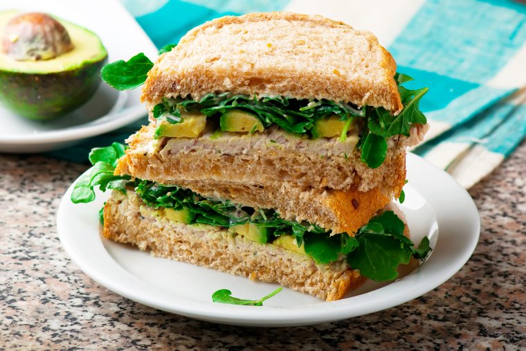 turkey avocado sandwich featuring fischer's sliced turkey